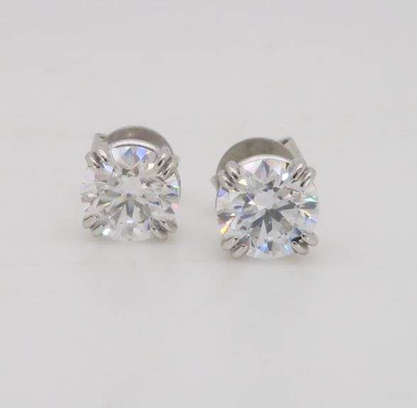 Certified 2.02CTW Diamond Stud Earrings