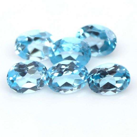Matched! 6 piece 14.21ct full fire sky blue Topaz set