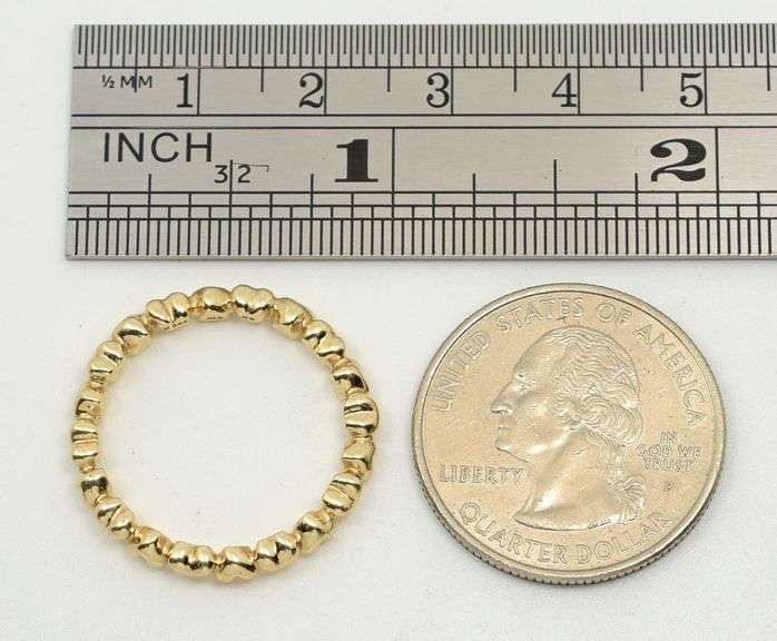 Pandora 14k YG Band of Hearts