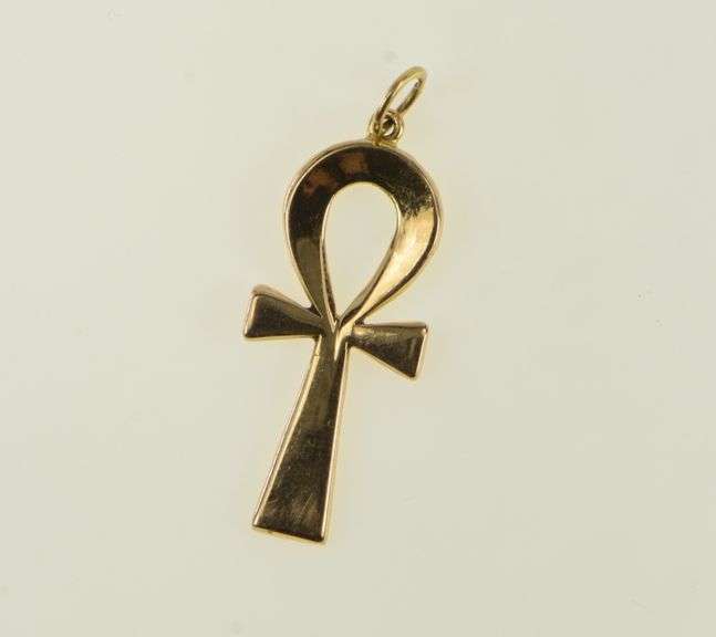 18K Yellow Gold Ankh Egyptian African Life Symbol Pendant