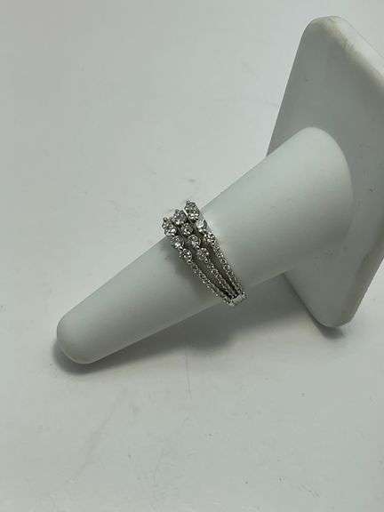 certified 14k white gold and diamond ring