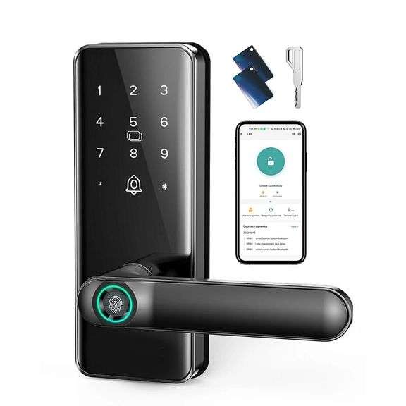 Smart Door Lock Bluetooth Fingerprint App Key Unlock