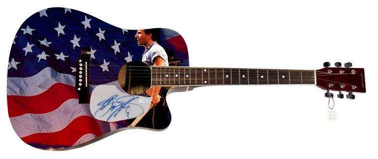 Bruce Springsteen Autographed Custom Graphics 1/1 Acoustic Guitar ACOA