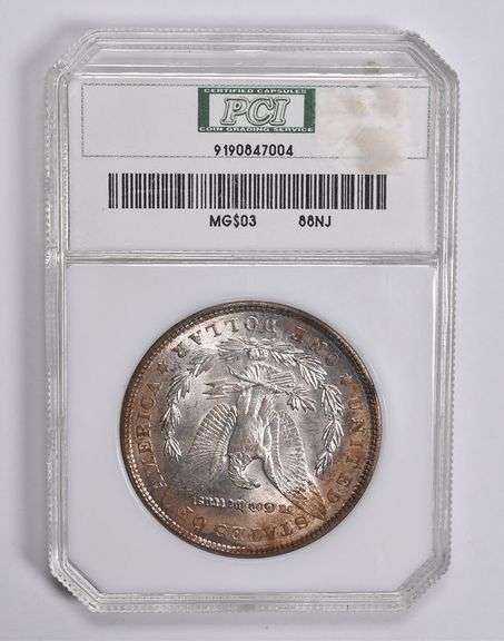 MS63 1903 Morgan Silver Dollar PCI Beautifully Toned 90% White