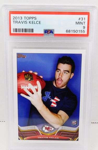 Travis Kelce 2013 Rookie Football Card, Mint 9
