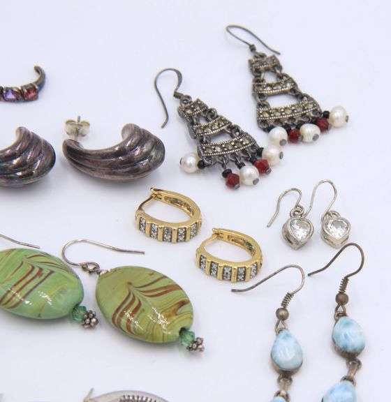 Group lot of vintage 925 sterling silver earrings