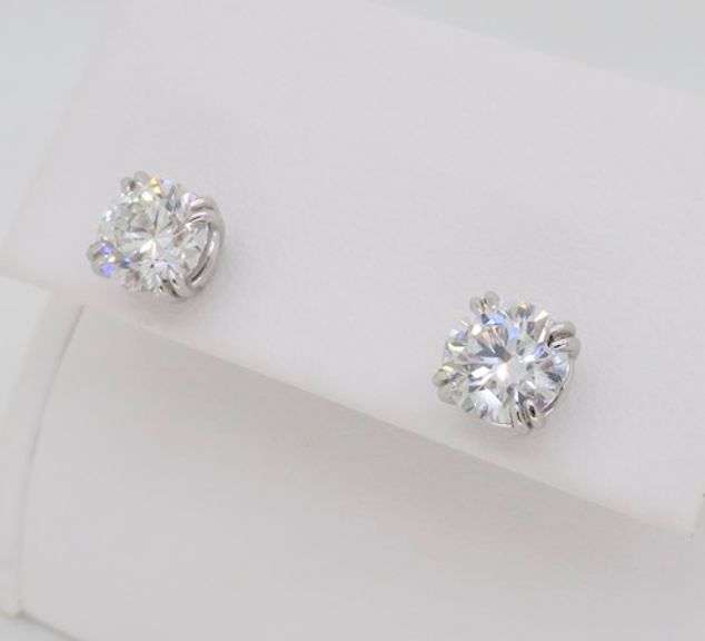 Certified 2.02CTW Diamond Stud Earrings