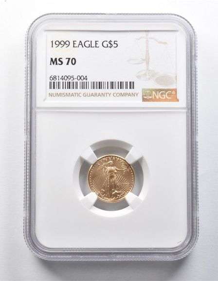 MS70 1999 $5 American Gold Eagle 1/10 Oz Gold NGC