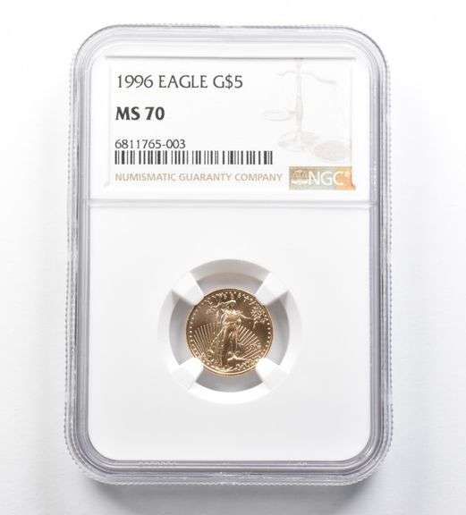 MS70 1996 $5 American Gold Eagle 1/10 Oz Gold NGC