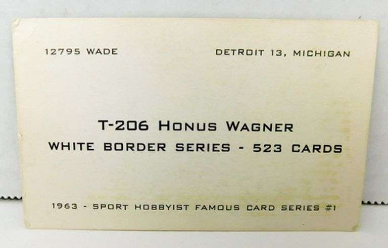 Honus Wagner 1963 Sport Hobbyist Famous Card