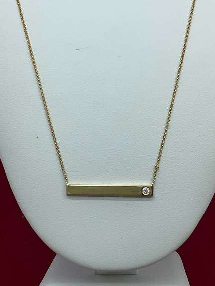 BRAND NEW 14K YELLOW GOLD AND DIAMOND NECKLACE