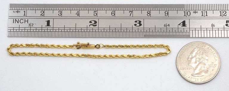 Useful 14k YG Rope Bracelet