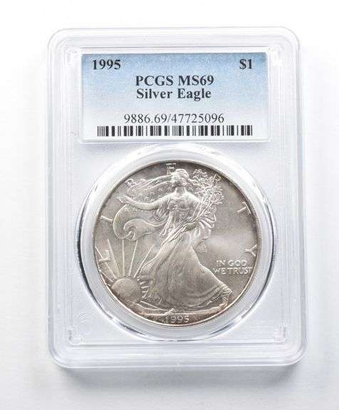 MS69 1995 American Silver Eagle PCGS Peripheral Toning
