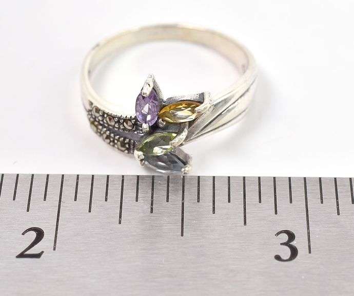 Sterling Silver Multi-Gemstone Ring