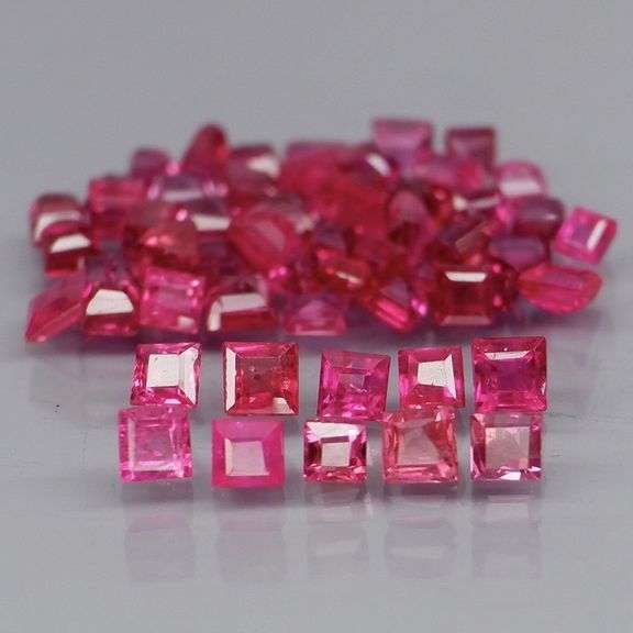 Outstanding 2.50ct 48 piece princess cut Ruby set