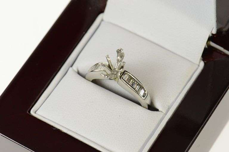 Platinum Marquise Diamond Engagement 8.5x4.5mm Setting Ring