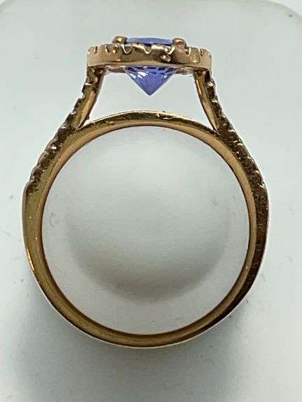 14K ROSE GOLD DIAMOND AND TANZANITE RING