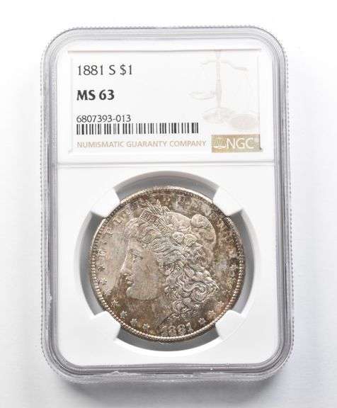 MS63 1881-S Morgan Silver Dollar NGC Great Contrast Beautifully Toned