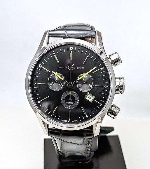 Italian Men’s Watch Officina Del Tempo Chrono Swiss Movement, Sapphire Crystal, 100m Water Resistance