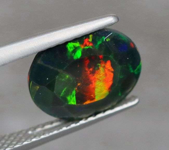 Silky black block pattern 1.83ct Black Opal