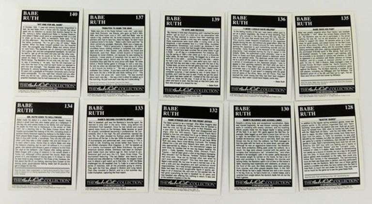 10 Babe Ruth 1992 Sporting News Baseball Cards