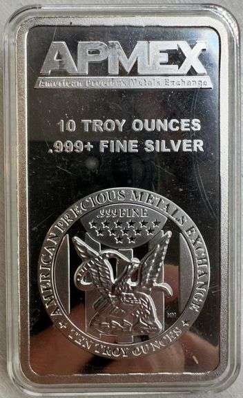 10 Troy Ounces Pure .999 Fine Silver Bar in Plastic