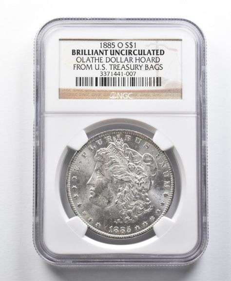 BU 1885-O Morgan Silver Dollar Olathe Dollar Hoard NGC