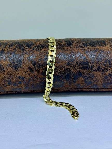 14K Solid Yellow Gold Curb Cuban