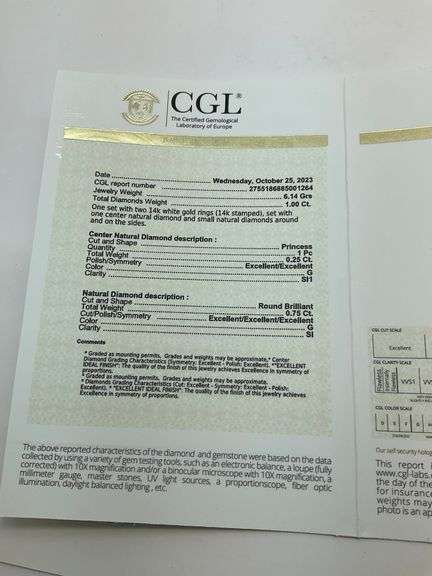 CERTIFIED BRAND NEW 14K WHITE GOLD DIAMOND WEDDING SET