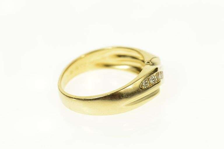 14K Yellow Gold 0.28 Ctw Men's Diamond Wedding Band Ring