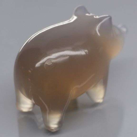 Cute 35.05ct Chalcedony pig carving