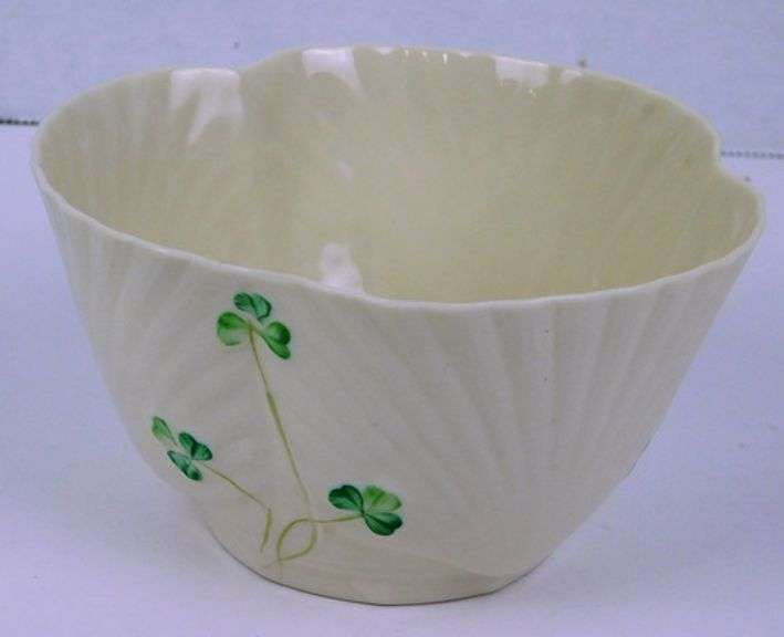 Vintage Belleek Shamrock Cachepot