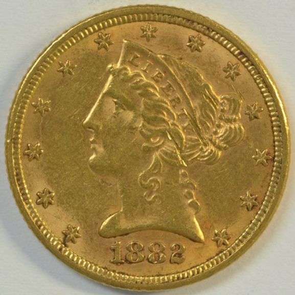 Nice and original 1882 US $5 Liberty Gold Piece in high grade
