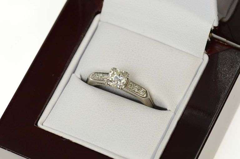 Palladium 0.60 Ctw 1940's Diamond Engagement Ring