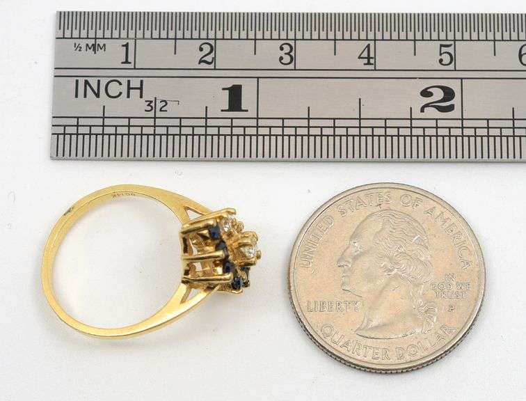 Feminine 14K Sapphire & Diamond Cluster