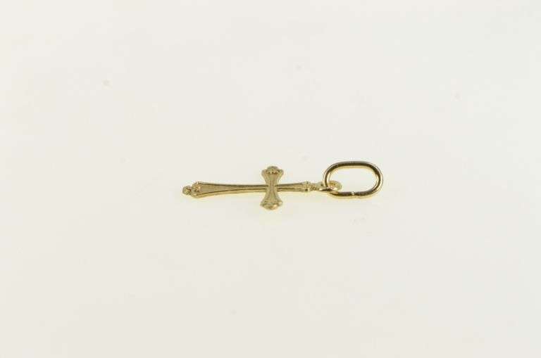 14K Yellow Gold Cross Christian Faith Symbol Jesus Pendant