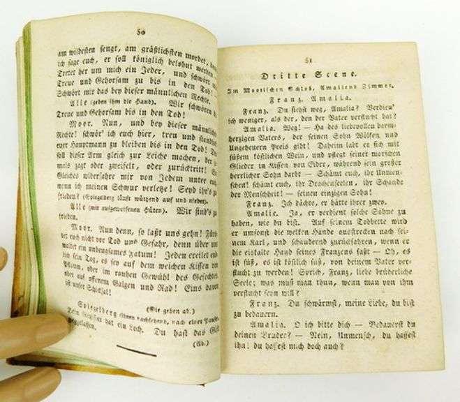 1822 The Robbers, Play by Friedrich Schiller Antique German Book