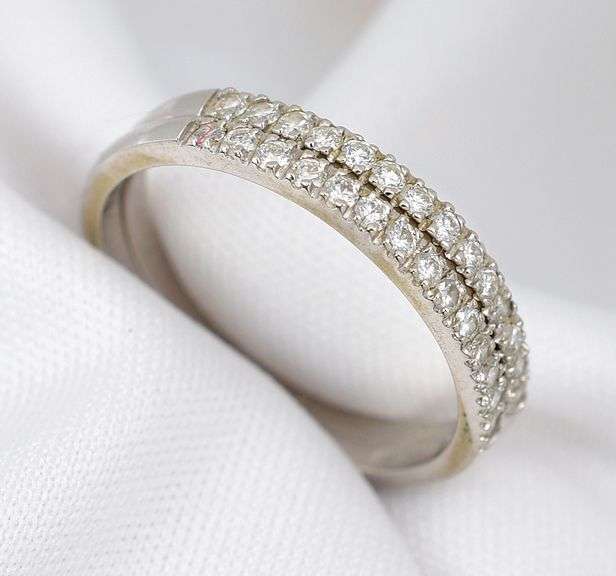 Useful Pair of 14K WG And Diamond Guard Rings