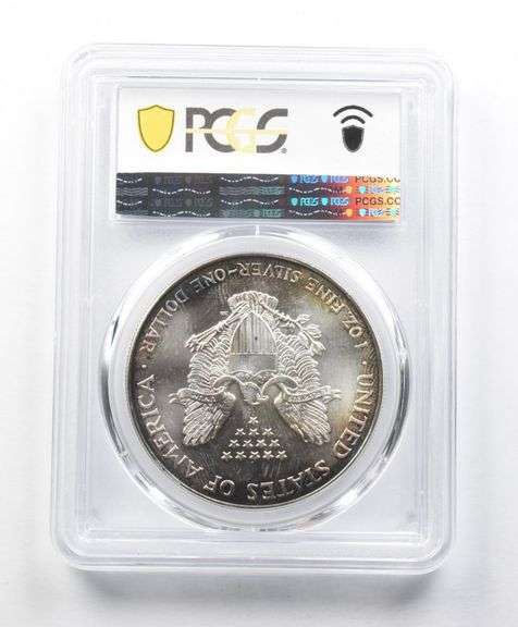 MS69 1994 American Silver Eagle PCGS Blue Peripheral Toning