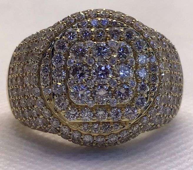 SPARKLING CLASSIC 14K YELLOW GOLD MEN’S DIAMOND RING