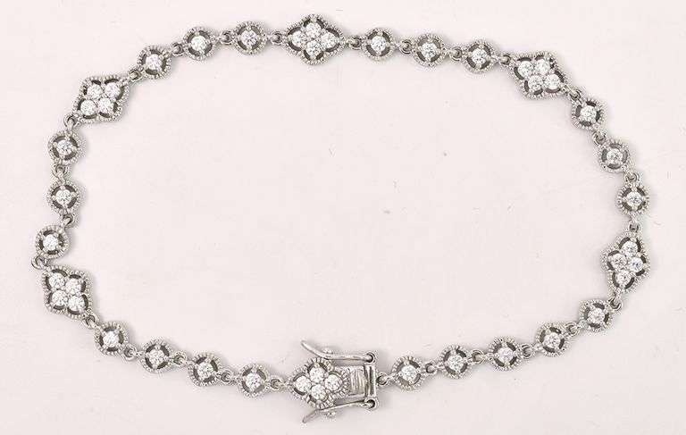 Sterling Silver CZ Fancy Link Bracelet