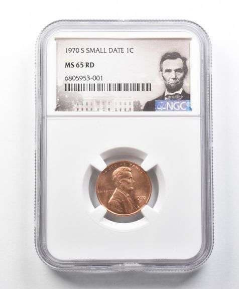 MS65 RD 1970-S Small Date Lincoln Memorial Cent NGC