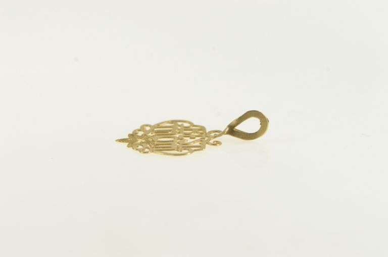 14K Yellow Gold Best Mom Mother's Day Love Message Pendant