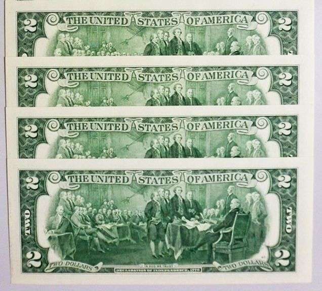 (4) Superb Crisp 2013 $2 Star Notes New York-Consecutive!