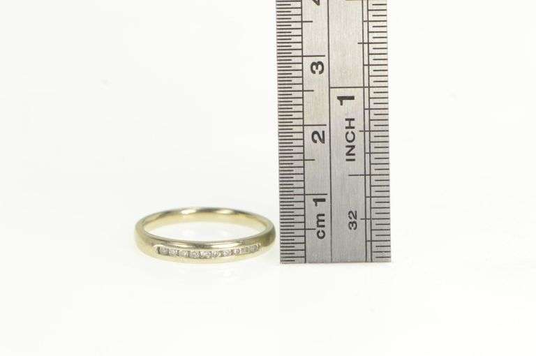14K White Gold Diamond Classic Vintage Wedding Band Ring