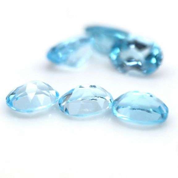 Matched! 6 piece 14.21ct full fire sky blue Topaz set