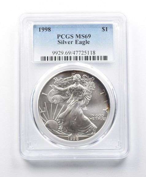 MS69 1998 American Silver Eagle PCGS Peripheral Toning