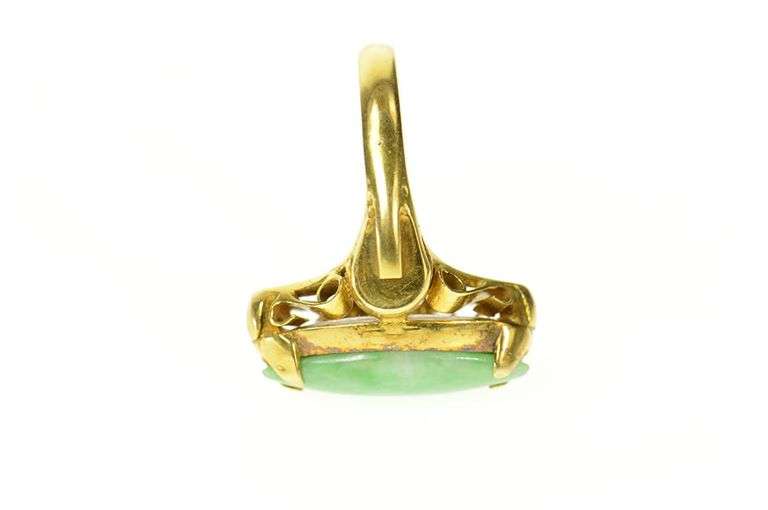 14K Yellow Gold Victorian Ornate Marquise Turquoise Statement Ring