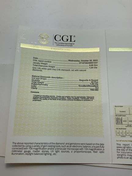 CERTIFIED 14K WHITE GOLD AND DIAMOND RING