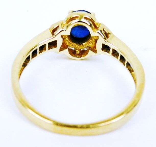 Prettiest 14K Sapphires & Diamonds Ring, Size 5.25